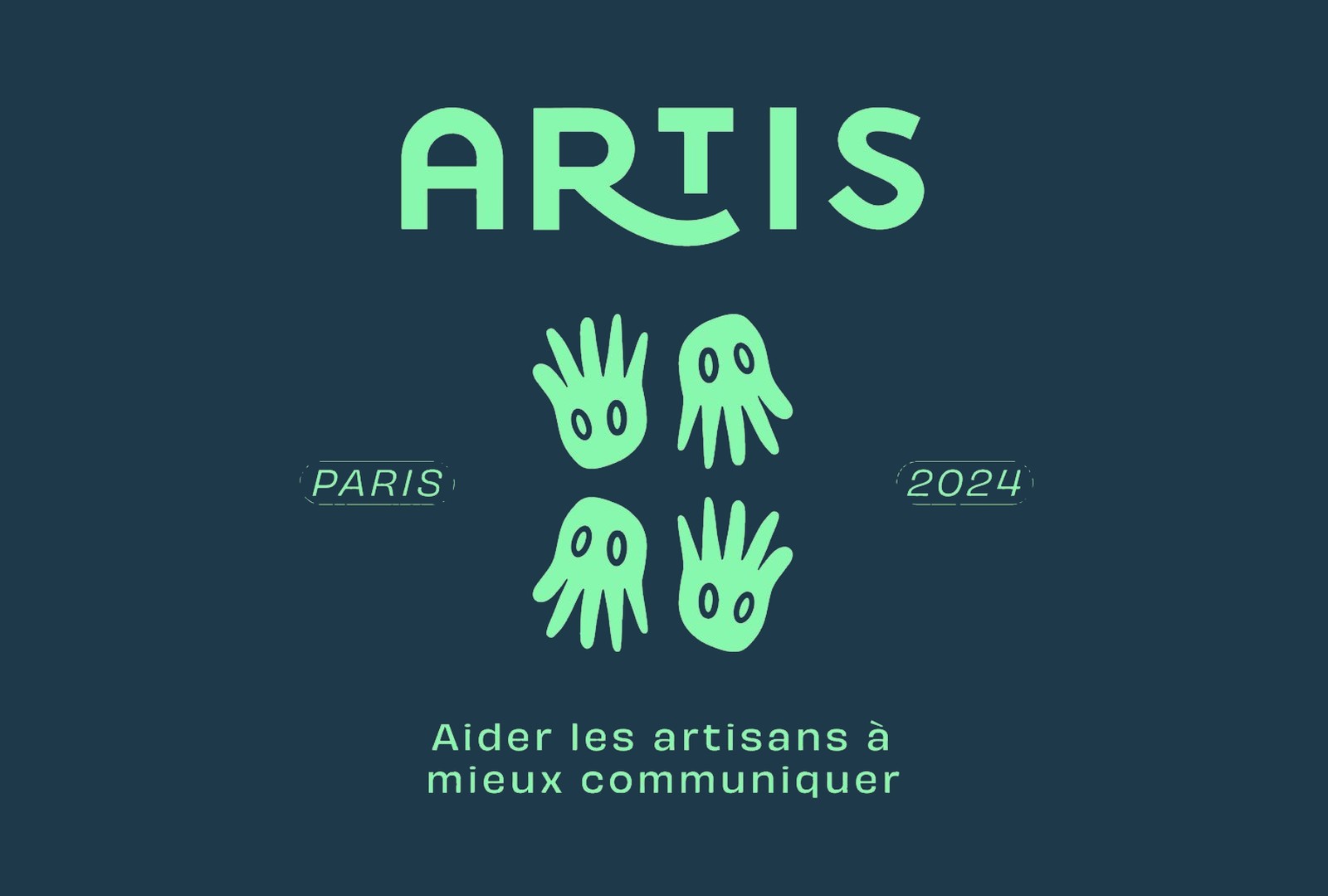 L'identité de marque : une main d'artisan devenue personnage, et la promesse « Aider les artisans à mieux communiquer »