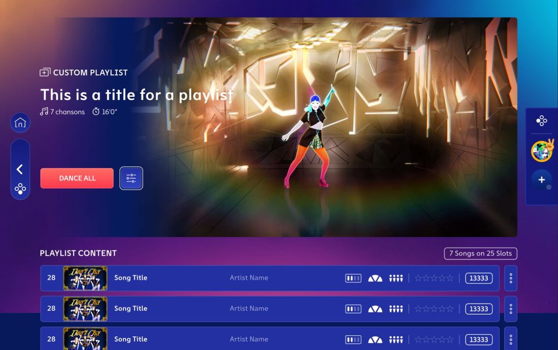Page de détail d'une playlist personnalisée