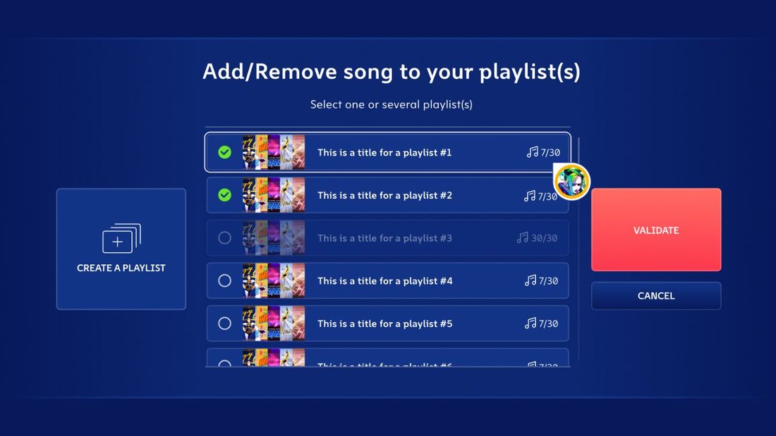 Ajouter une chanson à plusieurs playlists d'un coup