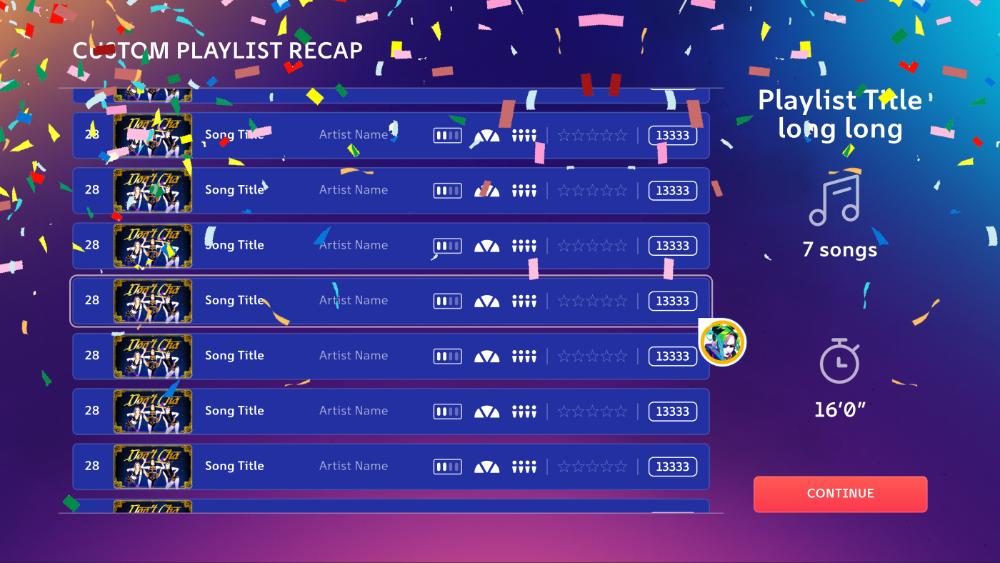 Le récapitulatif en fin de playlist